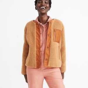 Madewell Sherpa Chestnut Jacket Tan Brown Cozy